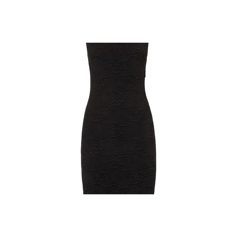 FENDI Sleeveless Dress Women's Black-4