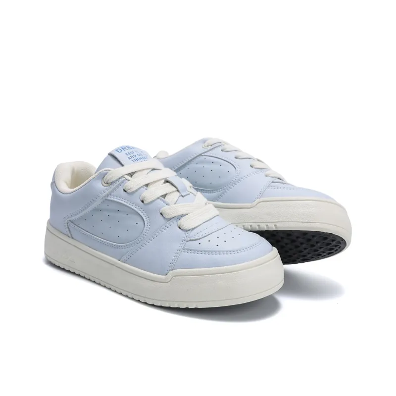Mengsai Anti-Slip Wear-Resistant Low-Top Skateboard Shoes Women's Light Blue-1