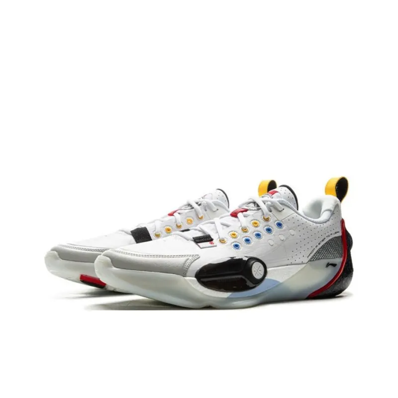 LINING Full City 13 Basketball Shoes Men Low Top White Black-2