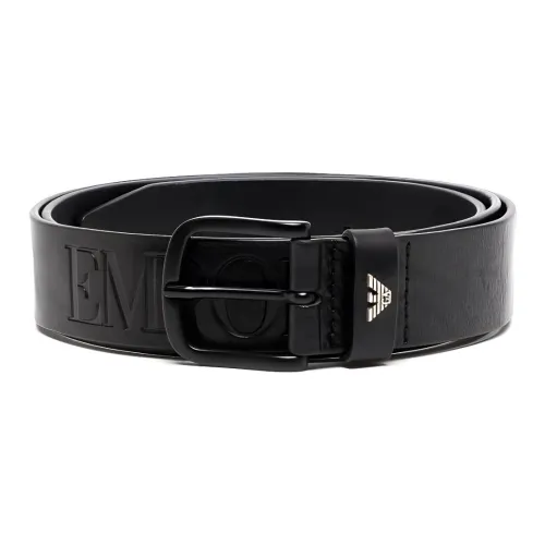 EMPORIO ARMANI Cow Leather Belts Men's Width 3.5cm