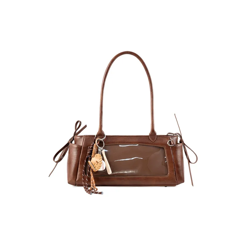 Vigno Synthetic Leather Shoulder Bag Regular Women's Red/Brown/Black/Ecru-14
