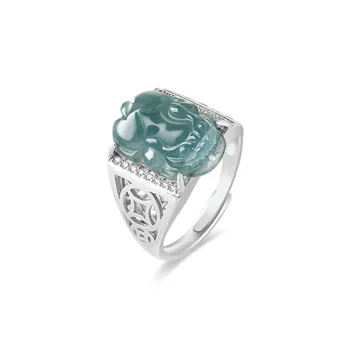 Emerald Glutinous Jade Rings Unisex