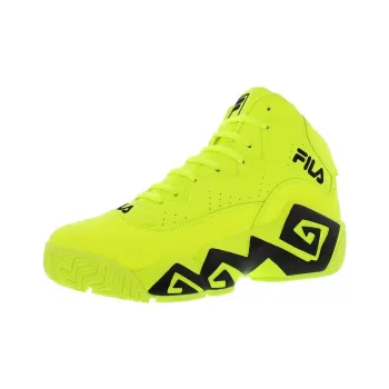 FILA MB Anti Slip Wear Resistant Mid Top Basketball Shoes Men's Yellow