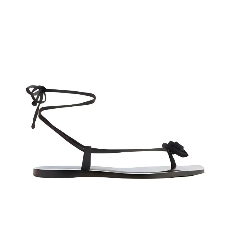 REFORMATION Vicky Rosette Strap Sandals Women's Black-2