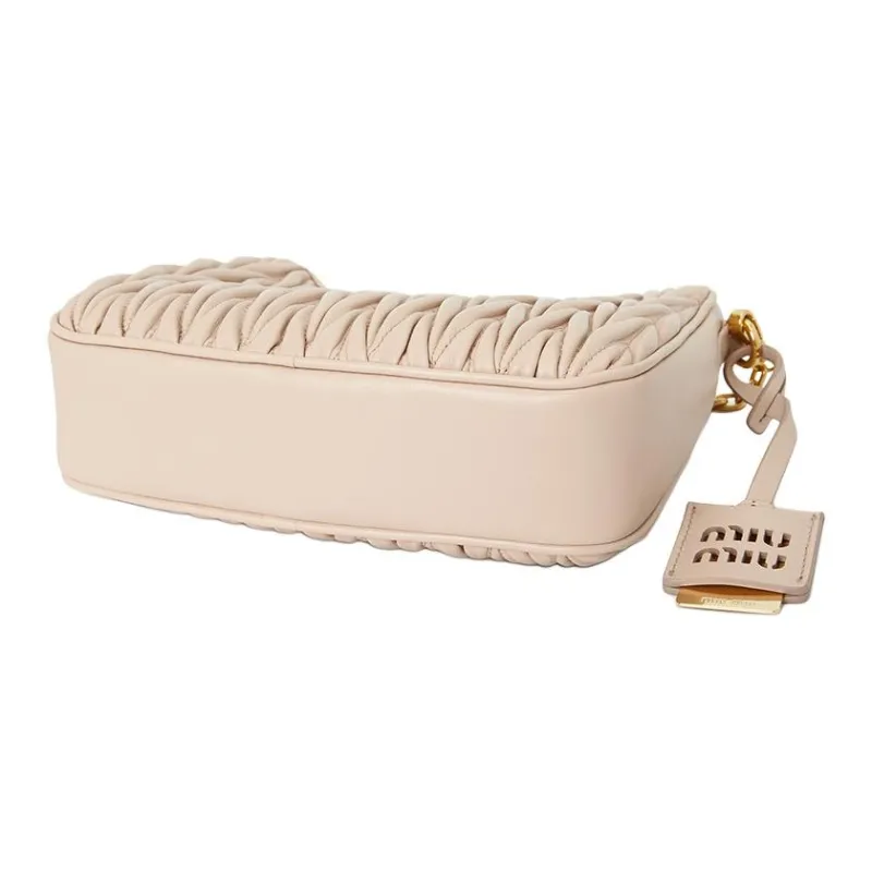 MIU MIU Sheepskin Crossbody Bag Shoulder Bag Women's Nude-5