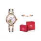 Steel Band Rose Case Pink Dial Ceramic Strap