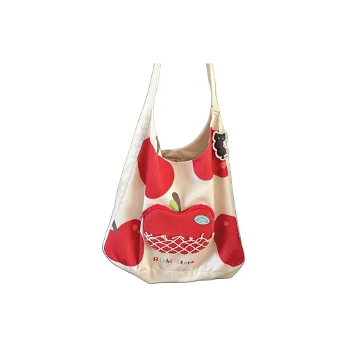 RIZHI STORE Shoulder Bags Red Apple Canvas Bag