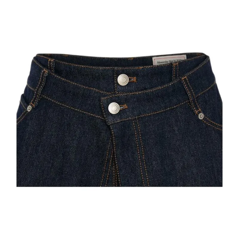 Alexander McQueen FW22 Denim Shorts Women's Blue-4