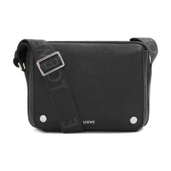 LOEWE Grained Calfskin Messenger Bag Crossbody Bag Shoulder Bag Mini Men's Black