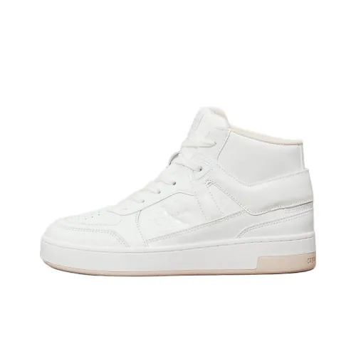 CKJ calvin grande KLEIN JEANS High-Top Skateboard Shoes Women's White