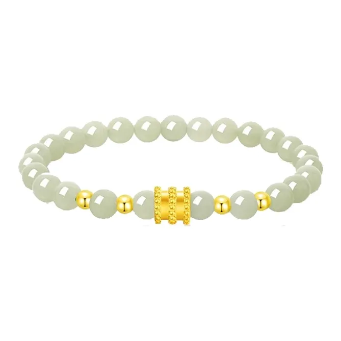 CHOW TAI KING Hetian Jade Bracelets Pale Greenish White Jade Women's-0