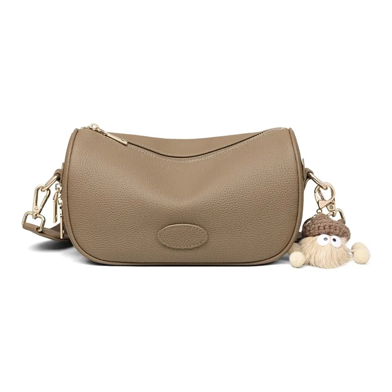 C°BANNER Cow Leather One Shoulder Crossbody Pillow Bag Regular Women's Elephant Gray-3