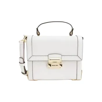MICHAEL KORS Jayne Leather Shoulder Bag, Crossbody Bag, Handbag Small Size Women's Luminous White