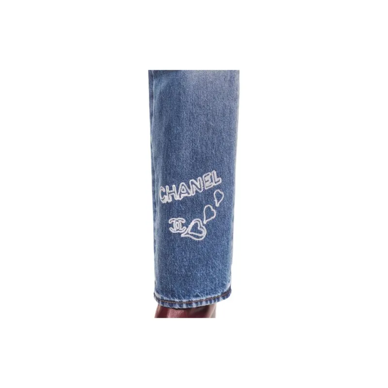 CHANEL 24 New Fall And Winter Arrivals Jeans Women's Blue-4