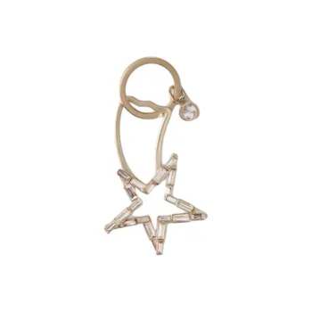 GUCCI Metal Crystal Keychains Unisex Gold