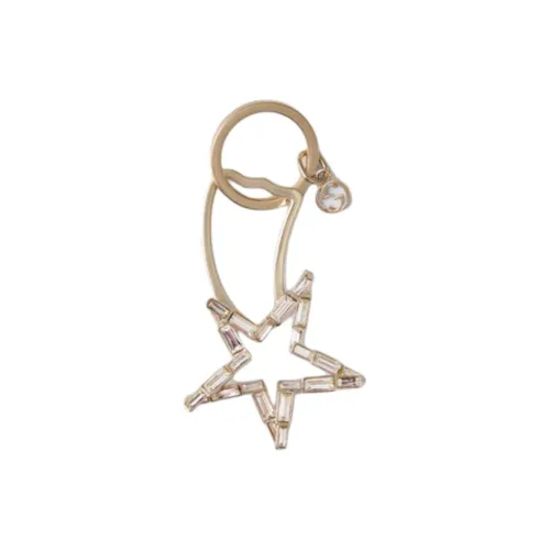 GUCCI Metal Crystal Keychains Unisex Gold