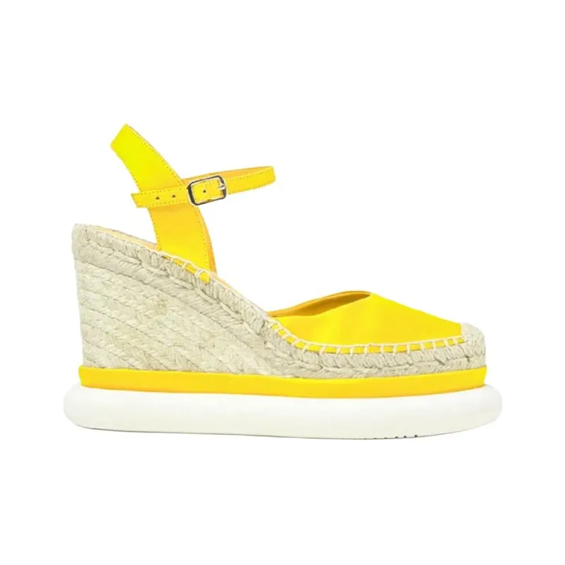 Paloma Barceló Tessa Wedge Heel High Heels 11cm Women's Yellow-1