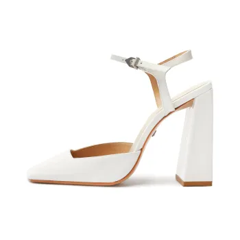Schutz Rylie Spool Heel High Heels 10.8cm Women's White