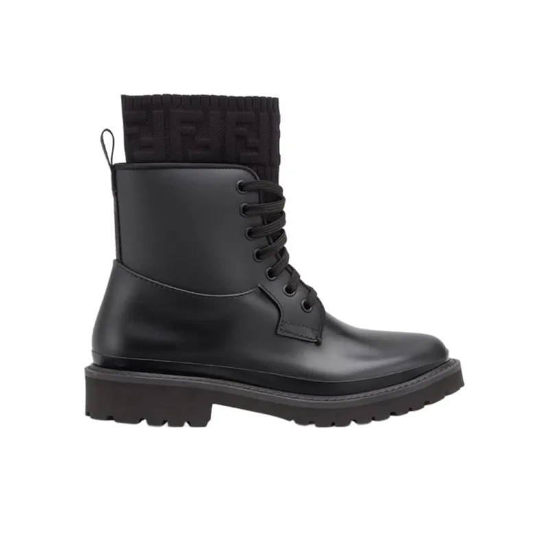 FENDI Women's Rockoko PVC Biker Boot 'Black'-1