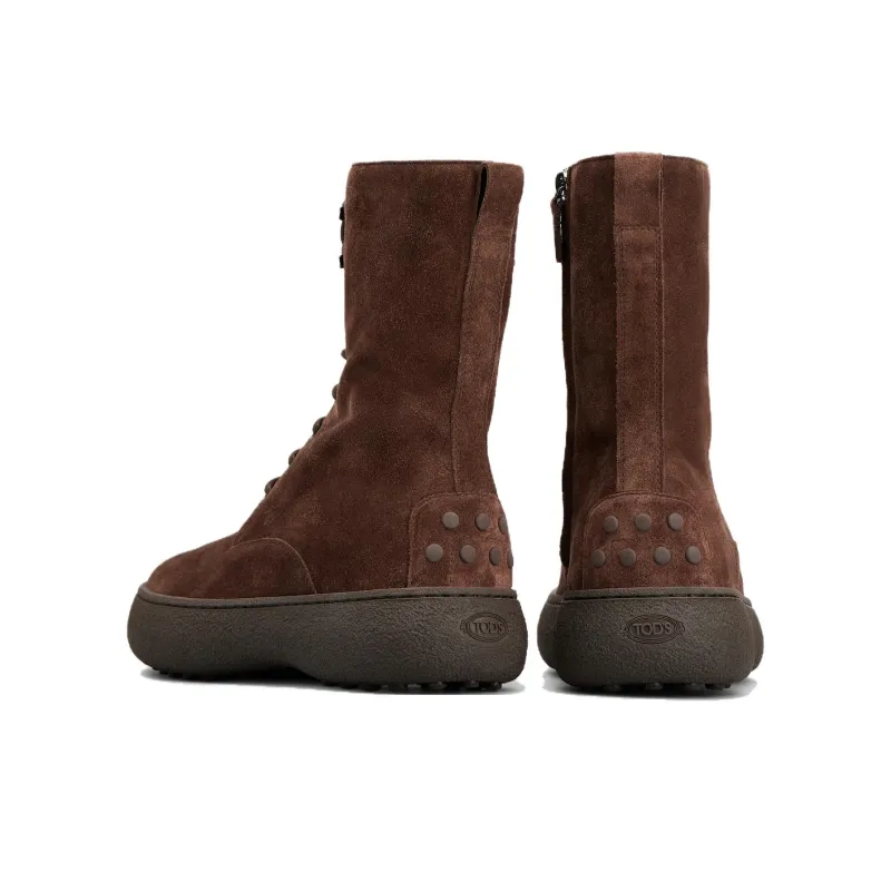 TOD'S WG Lace-up Suede Ankle Boots-3