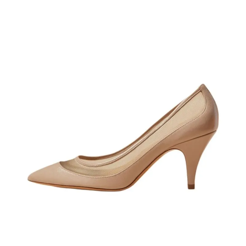 KHAITE The River 75mm Mesh-panel Leather Pumps-0