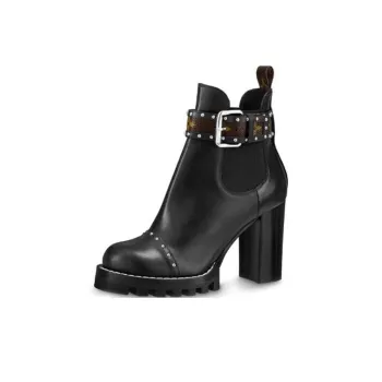 LOUIS VUITTON Star Trail Ankle Boots 8cm Women's Black