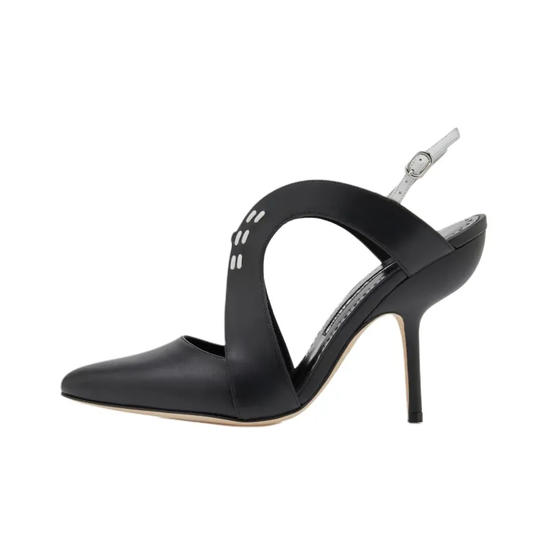 MANOLO BLAHNIK Jijara Slim Heel High Heels 10.5cm Women's Black-0