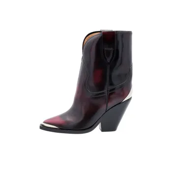 ISABEL MARANT Leyane Ankle Boots Women's Black Red