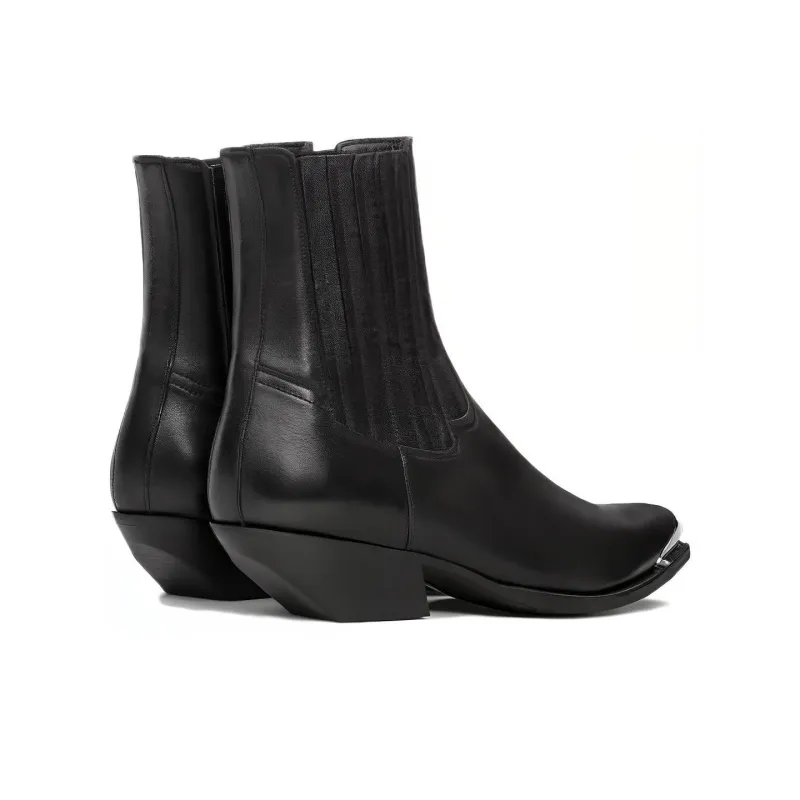 CELINE Short Chelsea Boots 4cm Women's Black-3