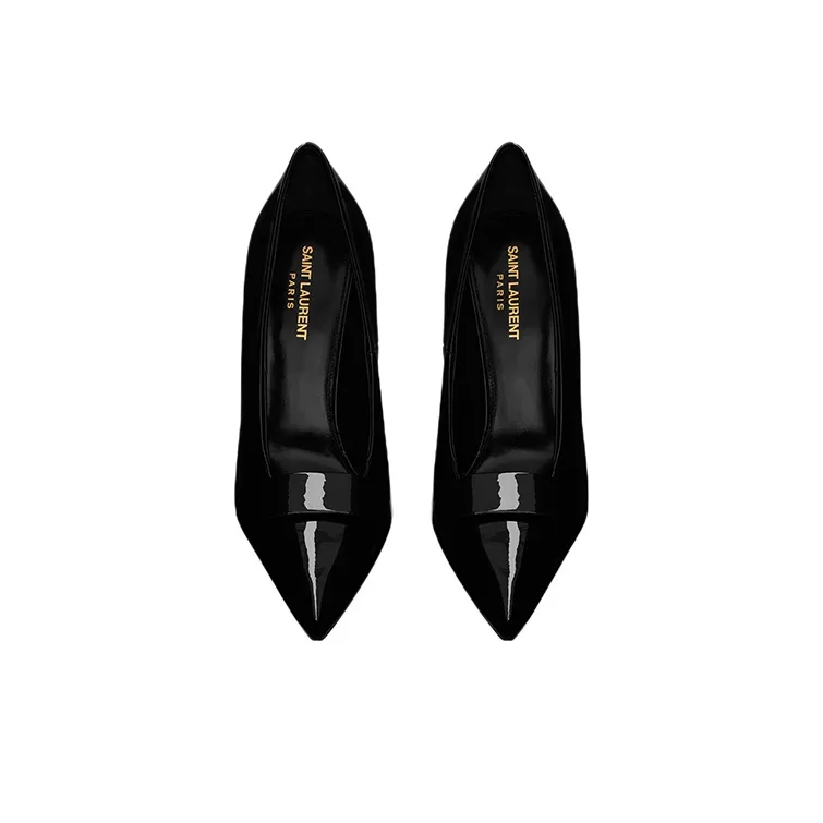 SAINT LAURENT Sue Slim Heel High Heels Women's Black-3