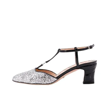 GUCCI Chunky Heel High Heels 5.5cm Women's Silver