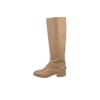 CHANEL Knee high Boots Women's Beige