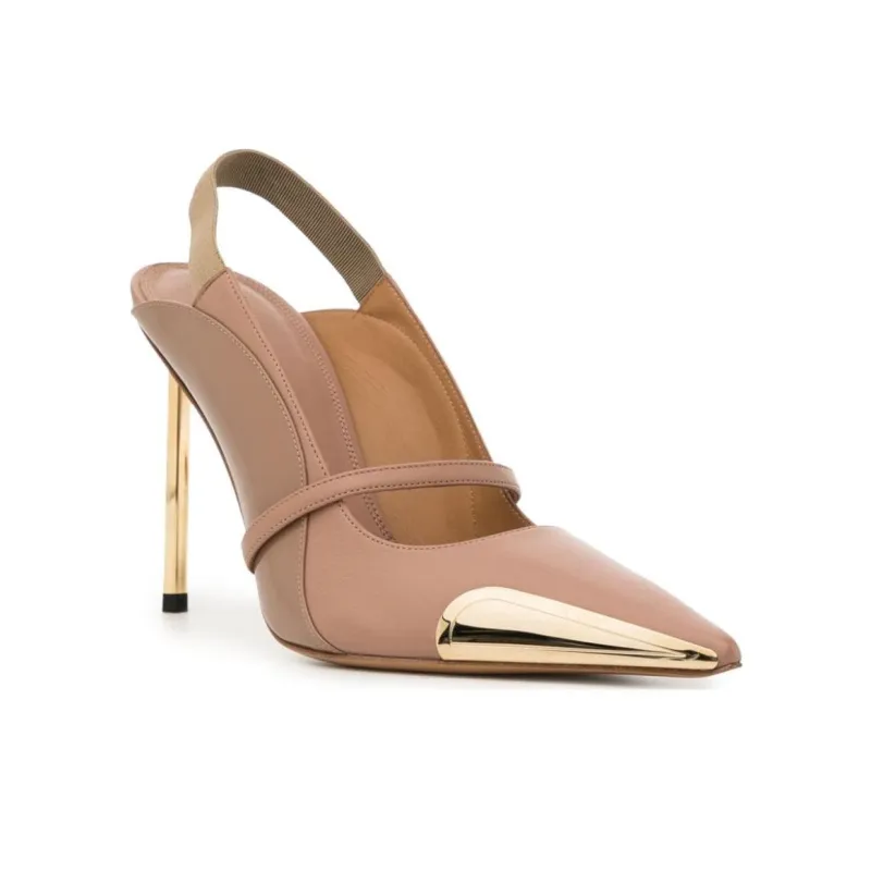 OFF WHITE Allenframe Slim Heel High Heels 10cm Women's Pink Gold-2