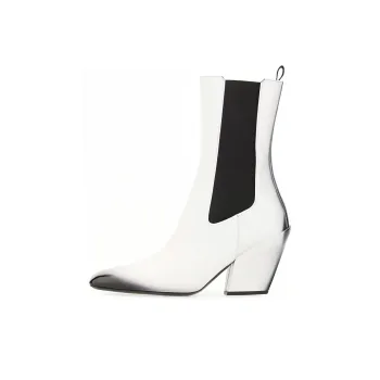 PRADA Short Chelsea Boots 10cm Women's White