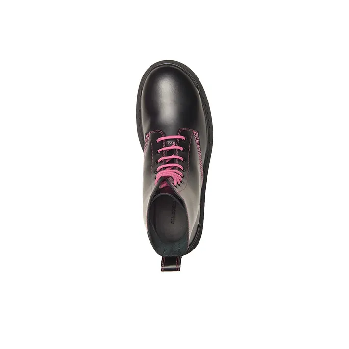 Balenciaga Strike Lace up Martin Boots Black/Pink Women's-3