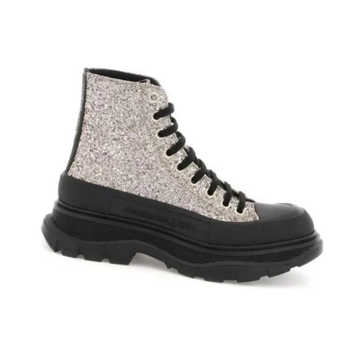 Alexander McQueen Tread Slick Boots 'Silver Gold Black' Women's-1
