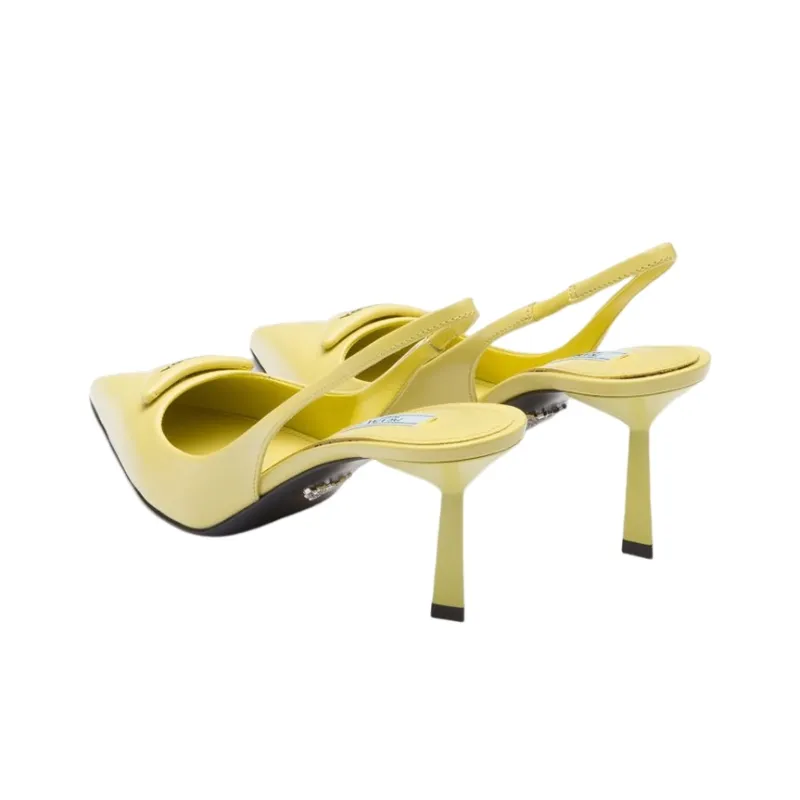 PRADA Slim Heel High Heels 7.5cm Women's Bergamot Green-4