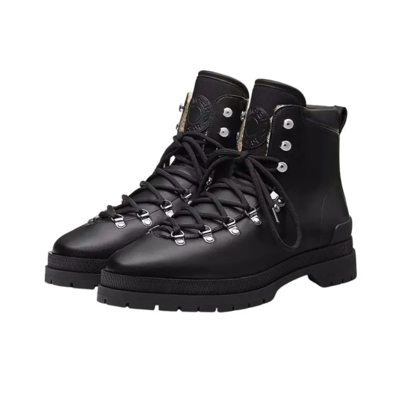 HERMES Denivele Ankle Boots Men's Black-2