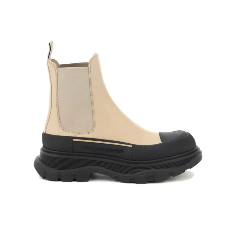 Alexander McQueen Tread Slick Short Chelsea Boots Women's Ecru-1