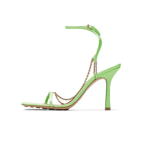 Bottega Veneta Expedited Delivery Slim Heel One Strap Sandals Women's Green