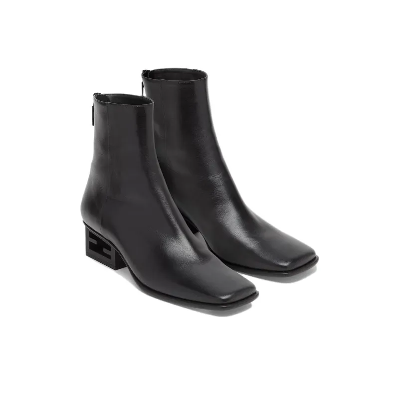 FENDI Square Toe Heeled Boots Women's-3