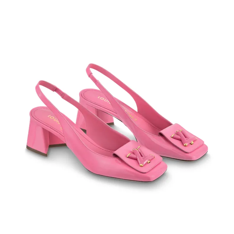 LOUIS VUITTON Shake Chunky Heel High Heels 5.5cm Women's Pink-2