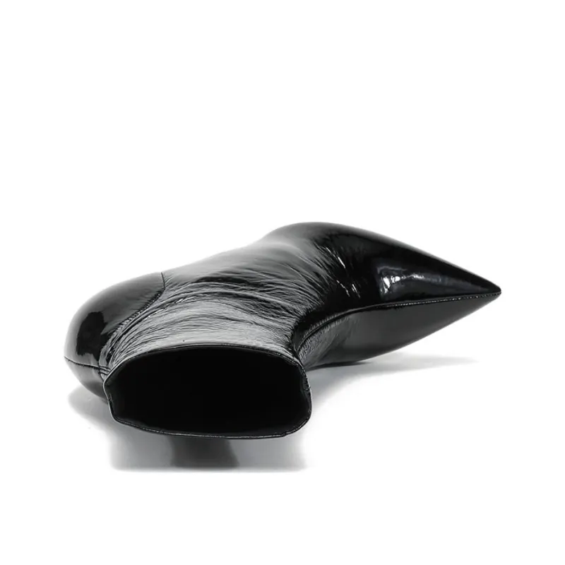 PRADA 90mm Patent Leather Effect Ankle Boots 'Black' Women's-4