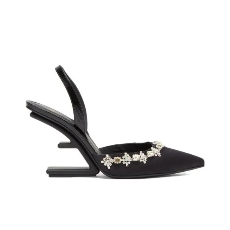 FENDI First Irregular Heel High Heels Women's Black-1