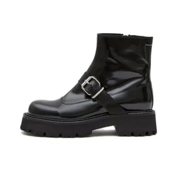 MM6 Maison Margiela Buckle-detail Leather Ankle Boots