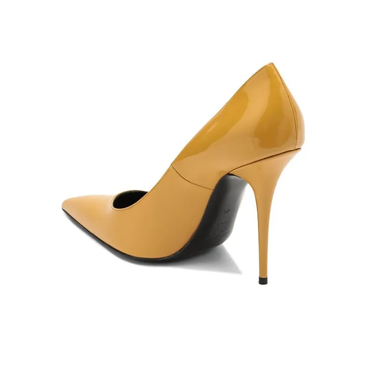 SAINT LAURENT Slim Heel High Heels 11cm Women's Yellow-4