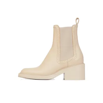 Chloe Short Chelsea Boots 6cm Women's Cream White