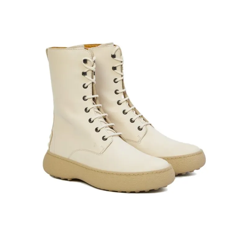 TOD'S W. G. Round Toe Lace Up Boots Women's-1