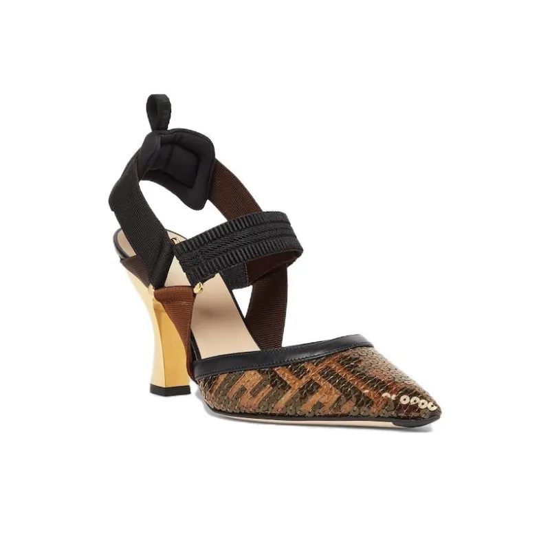 FENDI Colibrì 55mm Sequinned Slingback Pumps-1