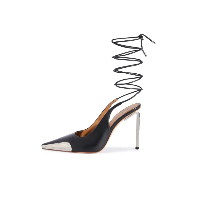 OFF-WHITE Allenframe Lace-up Leather Pumps-0